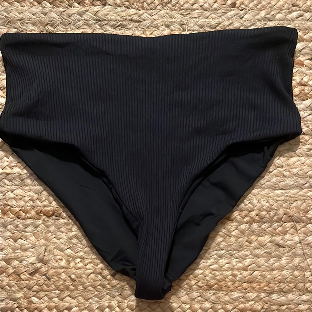 Bromelia High-Waisted Black Bikini Bottom
